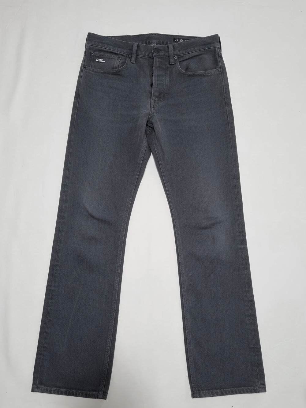 Vintage Y2K Ralph Lauren Dark Gray Straight Leg Button-Fly Jeans (Size 34x30)